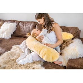 Amme-sidde og sovepude i lammeskind