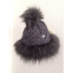 Strikhue med kunstpels