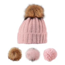 Strikhue med udskiftelige pomponer