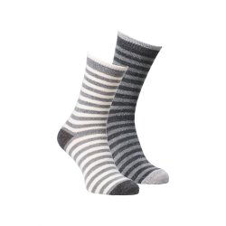 Alpaka uldsokker stribet - leveres som 2-pack