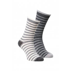 Alpaka uldsokker stribet - leveres som 2-pack