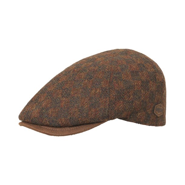 MJM vinterkasket  - model Broker 52 Virgin Wool Mix Brown/Green