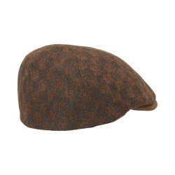 MJM vinterkasket  - model Broker 52 Virgin Wool Mix Brown/Green