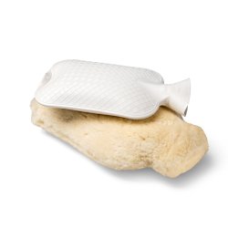 hvid varmedunk med lammeskindsbetrk