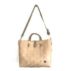 Taske af genbrugsplast med skulderrem fra Witzgall - ideel til indk�b, skovtur, badet�j m.m.