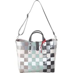 Taske af genbrugsplast med skulderrem fra Witzgall - ideel til indk�b, skovtur, badet�j m.m.