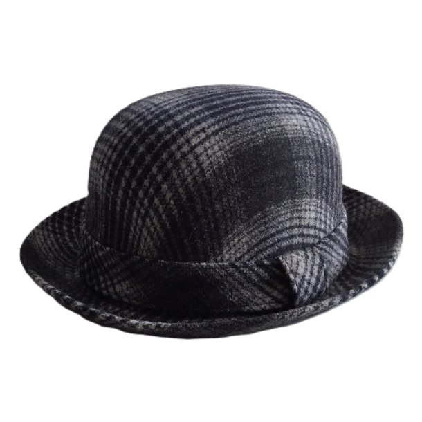 Bowler hat til damer - gr� m�nster