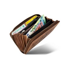 Pengeseddel- og kortpung i gte koskind