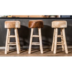 Fellhof barstol  i naturtr - fs i to farvekombinationer