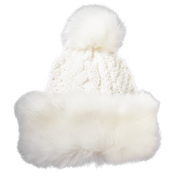 Strikhue med kunstpels