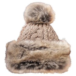 Strikhue med kunstpels