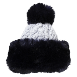 Strikhue med kunstpels