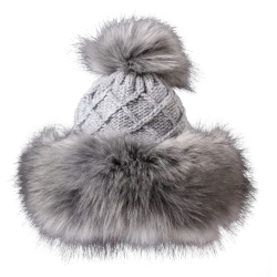 Strikhue med kunstpels