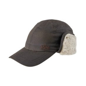 MJM cap med oilskinslook og udvendig reklapper