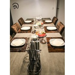 Dkkeserviet og glasskner i koskind - model Milano