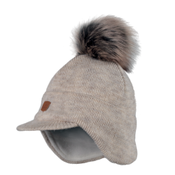 Smart strikhue med revarmer og kvast i kunstpels - model Juno