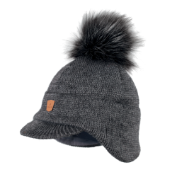 Smart strikhue med revarmer og kvast i kunstpels - model Juno