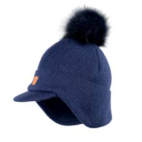 Smart strikhue med revarmer og kvast i kunstpels - model Juno