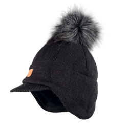 Smart strikhue med revarmer og kvast i kunstpels - model Juno