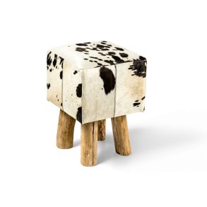 Fellhof firkantet skammel i naturtr - fs i to farvekombinationer