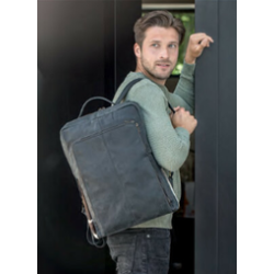 Laptop rygsk i gte koskind