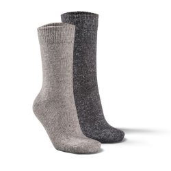 Ensfarvet uldsok med alpakauld - leveres som 2-pack